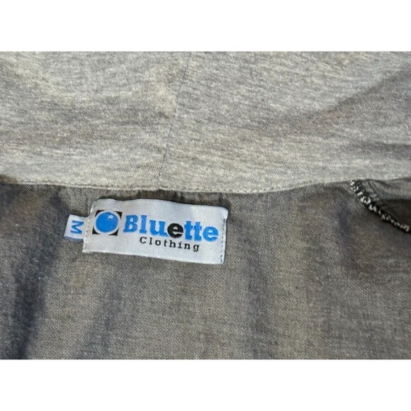 Bluette moto/grunge style sleeveless button up shirt w/hoodie size M, pre-loved - Picture 11 of 12